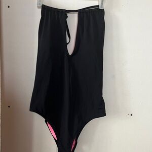 Victoria's Secret Black One-Piece Swimsuit with Pink Lining